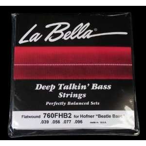  La Bella Hofner Beatle Bass Style Flatwound Stainless 