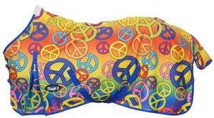   Sheet Blanket Turnout Rainbow Peace Sign 78 Spring Tack NEW  