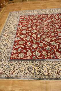 Stunning Rare Wool Silk Signed Nain Persian Oriental Area Rug Carpet 