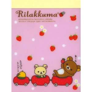    pink Rilakkuma mini Memo Pad bear with strawberry Toys & Games