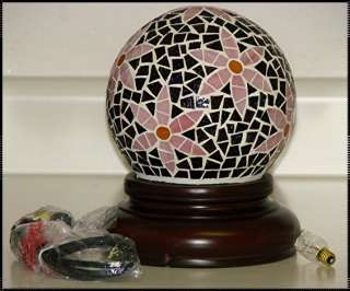 STAINED GLASS MOSAIC TABLE LAMP/NIB  