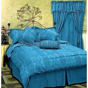   Tone on Tone Jacquard King Bed in a Bag Comforter Bedding Set Home
