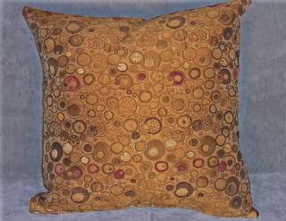Contemporary Gold Brown Rust Bubbles Throw Pillow  