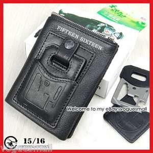 New Tough Punk Genuine Leather Black multifunctional Wallet purse 2068 