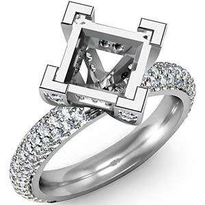 4c Diamond Wedding Ring Princess Setting Platinum 7sz  