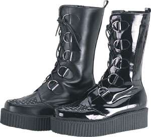Rare Demonia Punk Leather Creeper Boots Goth Mens 5  