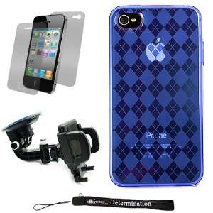  Durable TPU Skin Cover Case with Back Argyle Design for Apple iPhone 