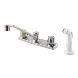 Pfister G135 400S Two Handle Kitchen Faucet Wspray   Stainless Steel