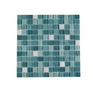  Aqua Glass and Stone Mix Mosaic Tile / 11 sq ft