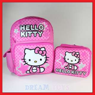   Hello Kitty 16 Stars and Polka Dot Backpack and Lunch Bag Set   Girls
