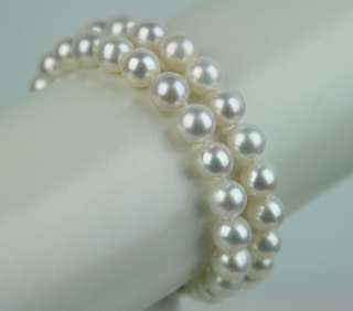 ROW 8 9MM Freshwater FW Cultured White Pearl Bracelet  