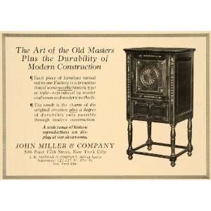  1918 Ad John Miller & Co. Historic Furniture Cabinet 