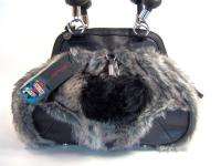 Ed Hardy Black Faux Fur Pep Rally Handbag Satchel Bag NWT $210 FLAW 
