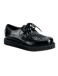   Leather Shoes Creepers Wooven Pattern Rockabilly Black Gothic Shoes