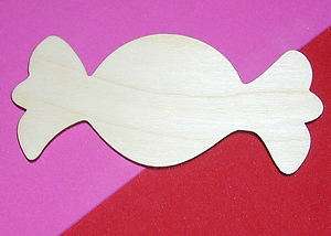 Candy Shape Flat Unfinished Wood Craft Cut Outs Holidays Variety Sizes 