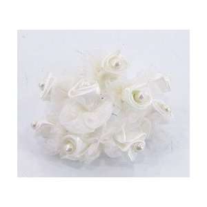  Wedding Supplies flowers satin organza 12 pc bag ivory 