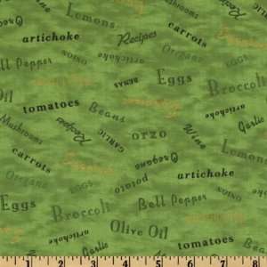  44 Wide Potpourri Text Sage Fabric By The Yard Arts 