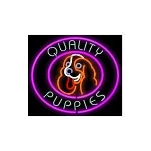    Circular Message Neon Sign w/puppy X tra Large