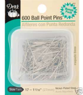 Dritz Notions Ball Point Pins Size17 600/Pkg  