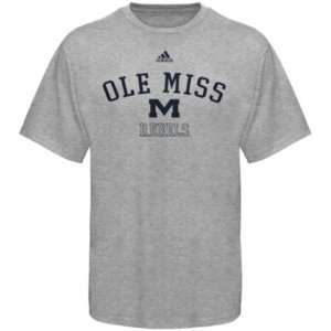 Ole Miss Rebels Adidas Grey Practice T Shirt sz XL  