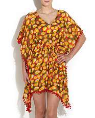 Orange (Orange) Boutique Lemons and Pom Pom Kaftan  253903080  New 