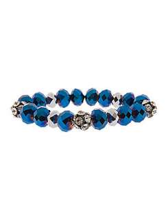   Faceted bead and rhinestone stretch bracelet by Lane Bryant