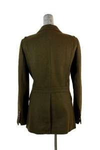NWOT womens army green FOSSIL military fitted jacket modern coat wool 
