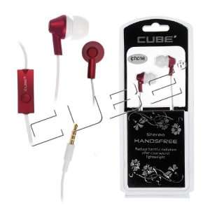  Apple iPhone 4s/ 4/ 3G Dual Red Earbuds Stereo Hands free 