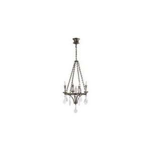 Brien Verona Four Light Chandelier in Sheffield Silver with Crystal 
