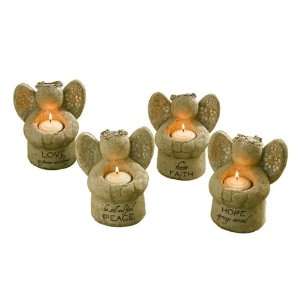  Always In Our Hearts Message Angel Tea Light Holders Set 