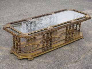 FAB Vintage GOLD Hollywood Regency ORNATE Coffee Table   SO COOL 