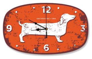 MUST SEE HAPPY HOT DOG DOXIE DACHSHUND USA WALL CLOCK  