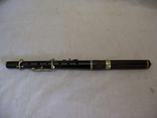Old Antique Wooden Piccolo with Brass Fixtures  
