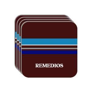   Name Gift   REMEDIOS Set of 4 Mini Mousepad Coasters (blue design