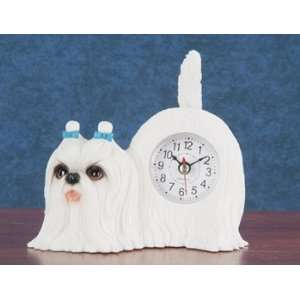  Maltese Tail Waggin Dog Clock