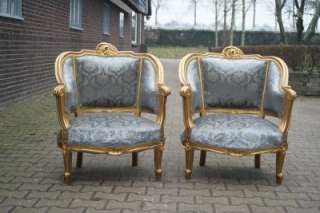 Two beautiful antique French Louis XVI easy chairs 19th ct  