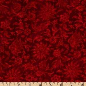  44 Wide Splendid Holiday Floral Tonal Wine Fabric By The 