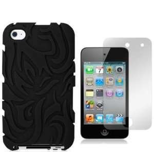 Black Totem Wave Funky Design Silicone Rubber Gel Soft Skin Case Cover 
