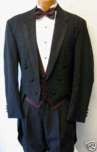 Black Chaps Hudson Tuxedo Tailcoat Prom / Wedding 44XL  