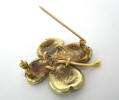   Diamond Multi Color Enamel 14K Gold Dogwood Flower Brooch  
