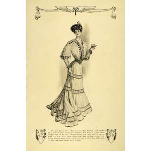  1904 Print Edwardian Fashion Womens Dresses Gowns Hats Clothing 