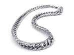 Mens Silver Tone Charm Stainless Steel Necklace Chain  