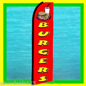 BURGERS 15 FT TALL Food Feather Swooper Banner Ad Flag  