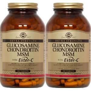 Solgar, Glucosamine Chondroitin MSM With Ester C, 180 Tablets (2 PACK)