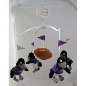 BALTIMORE RAVENS Team Mascots Plush Baby MUSICAL FOOTBALL MOBILE 