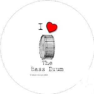   Round Badge Style Round Keyring I Love The Bass Drum