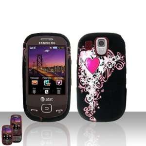 Black with Pink Vine Heart Gothic Rubber Texture Samsung 