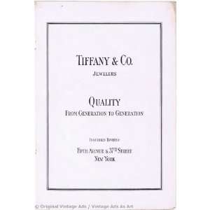 com 1925 Tiffany & Co Jewelers Quality from Generation to Generation 