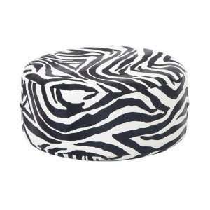   Footstool Leatherette & Wood Zebra Print 15w, 7h Furniture & Decor