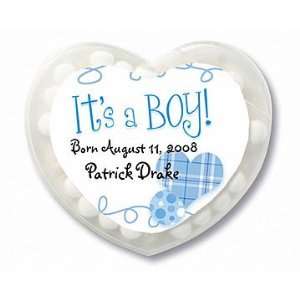 Baby Keepsake Its a Boy Festive Design Personalized Heart Shaped Mint 